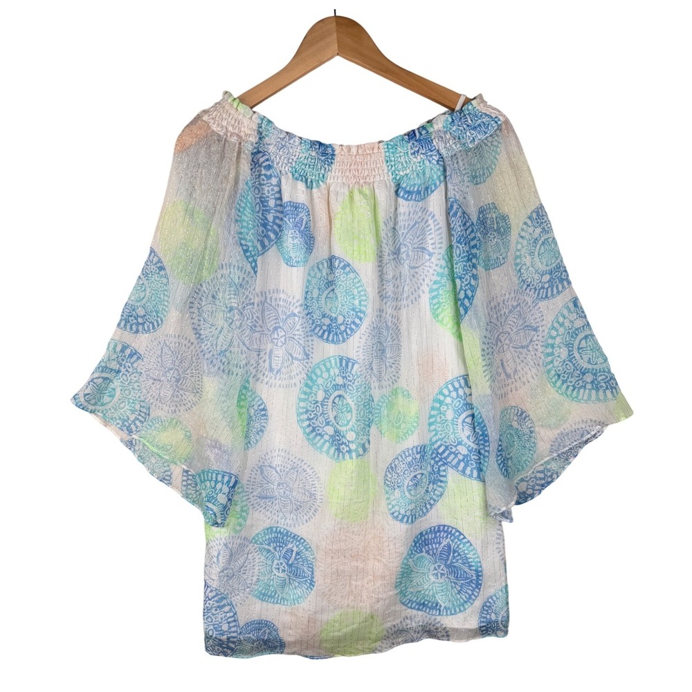 New Lilly Pulitzer Abi Silk Dune Our Thing Sand Dollar Dress size Medium White